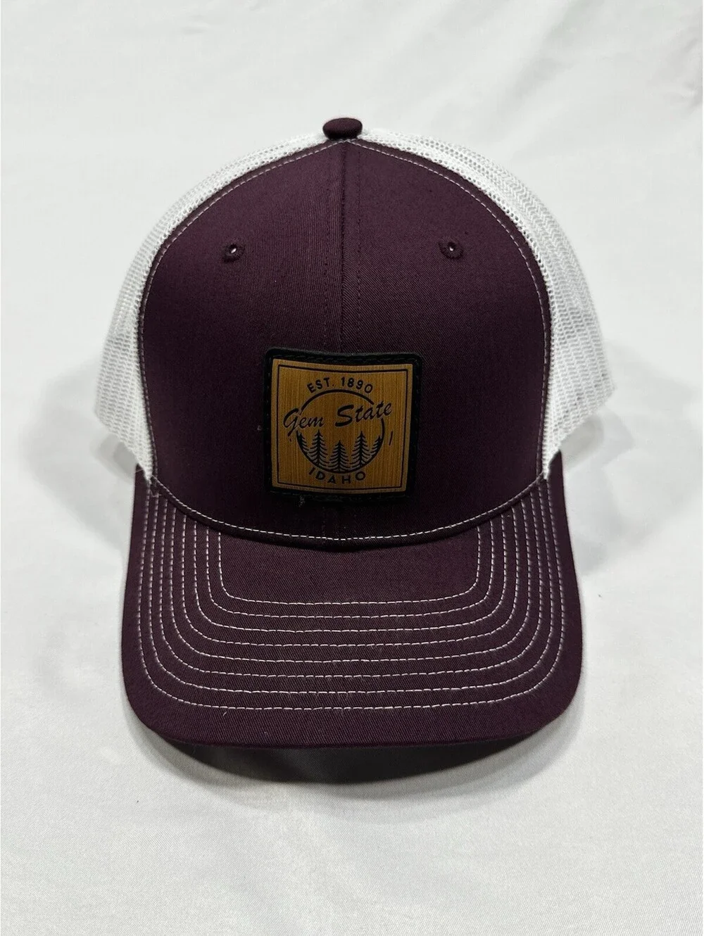 Gem State Idaho Leather Patch Hat – Richardson 1172 Trucker Cap